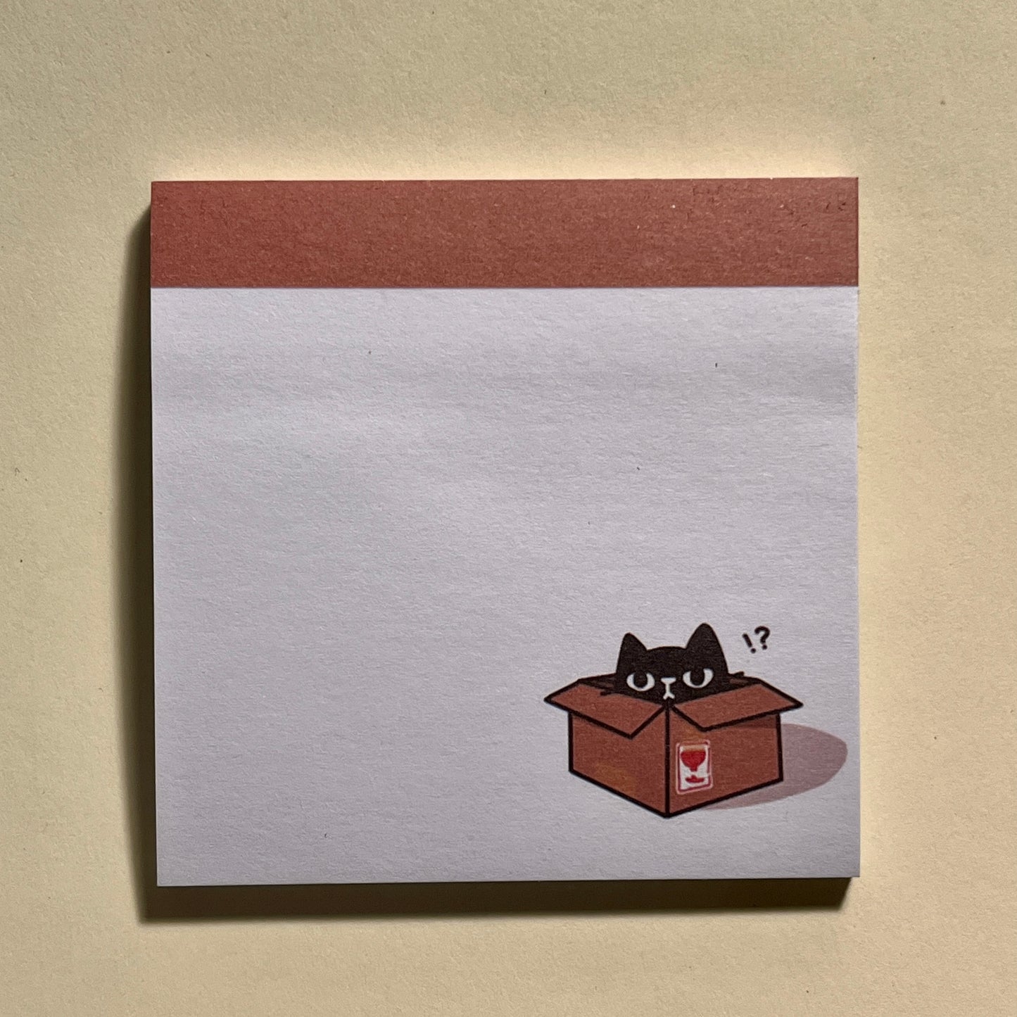 Cat in box sticky note