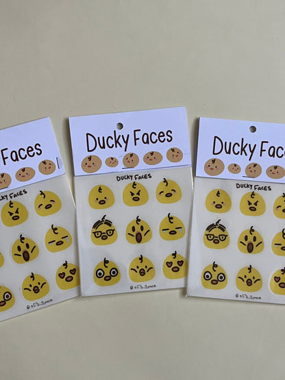 Ducky faces sticker sheet
