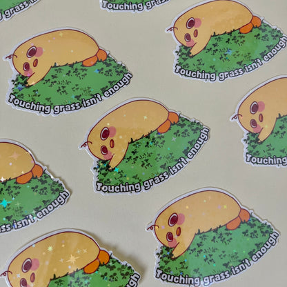 Touch grass sticker