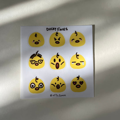 Ducky faces sticker sheet